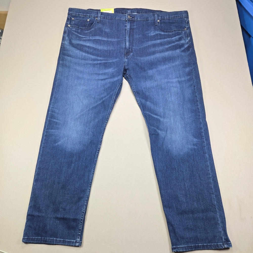Levi's Jeans 502 Taper Flex Stretch Dark Wash Blue Denim Mens 48x34 NWT